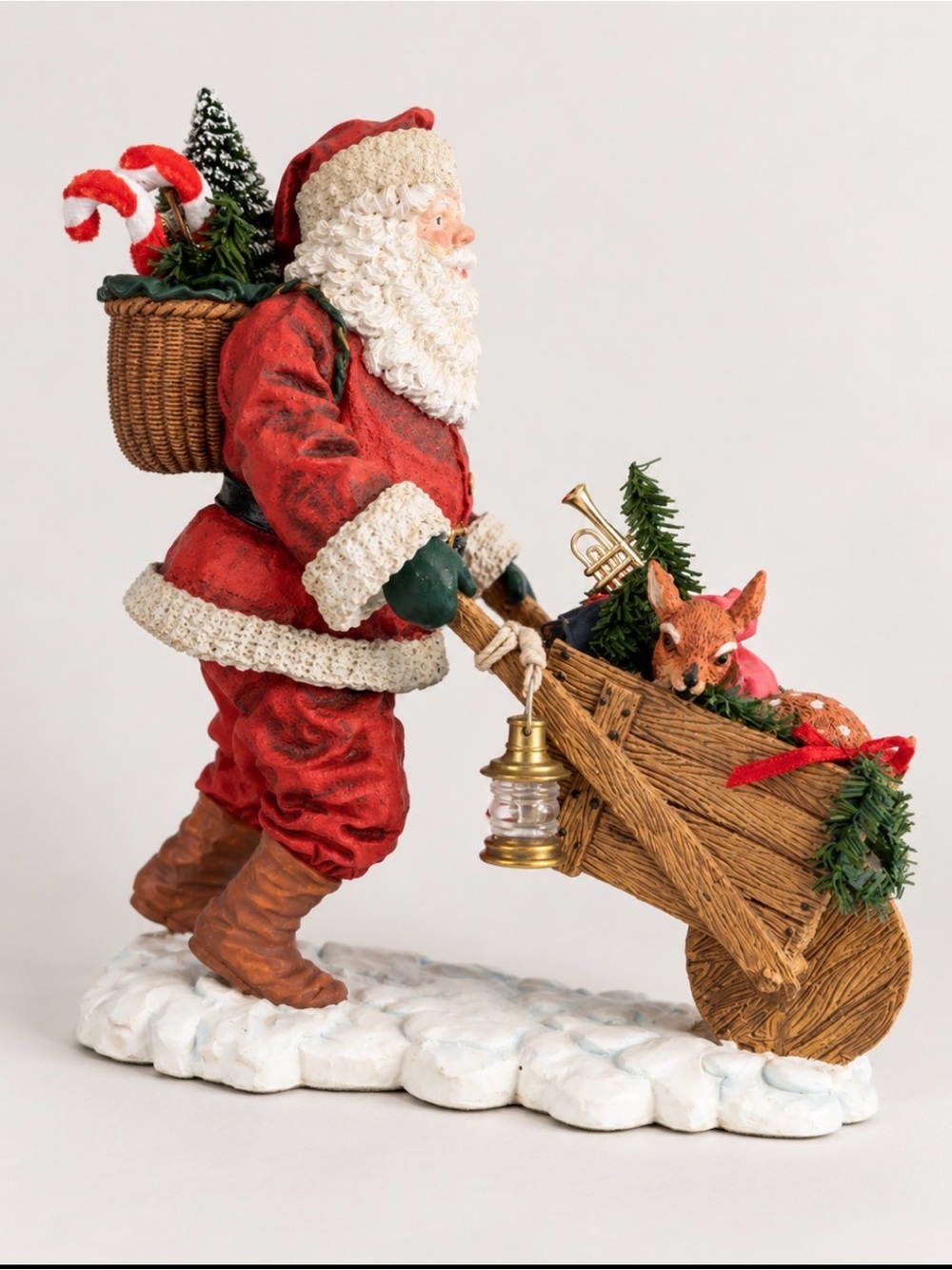 Vintage 1991 Possible Dreams Sculptahge Santa With Wheelbarrow #495001